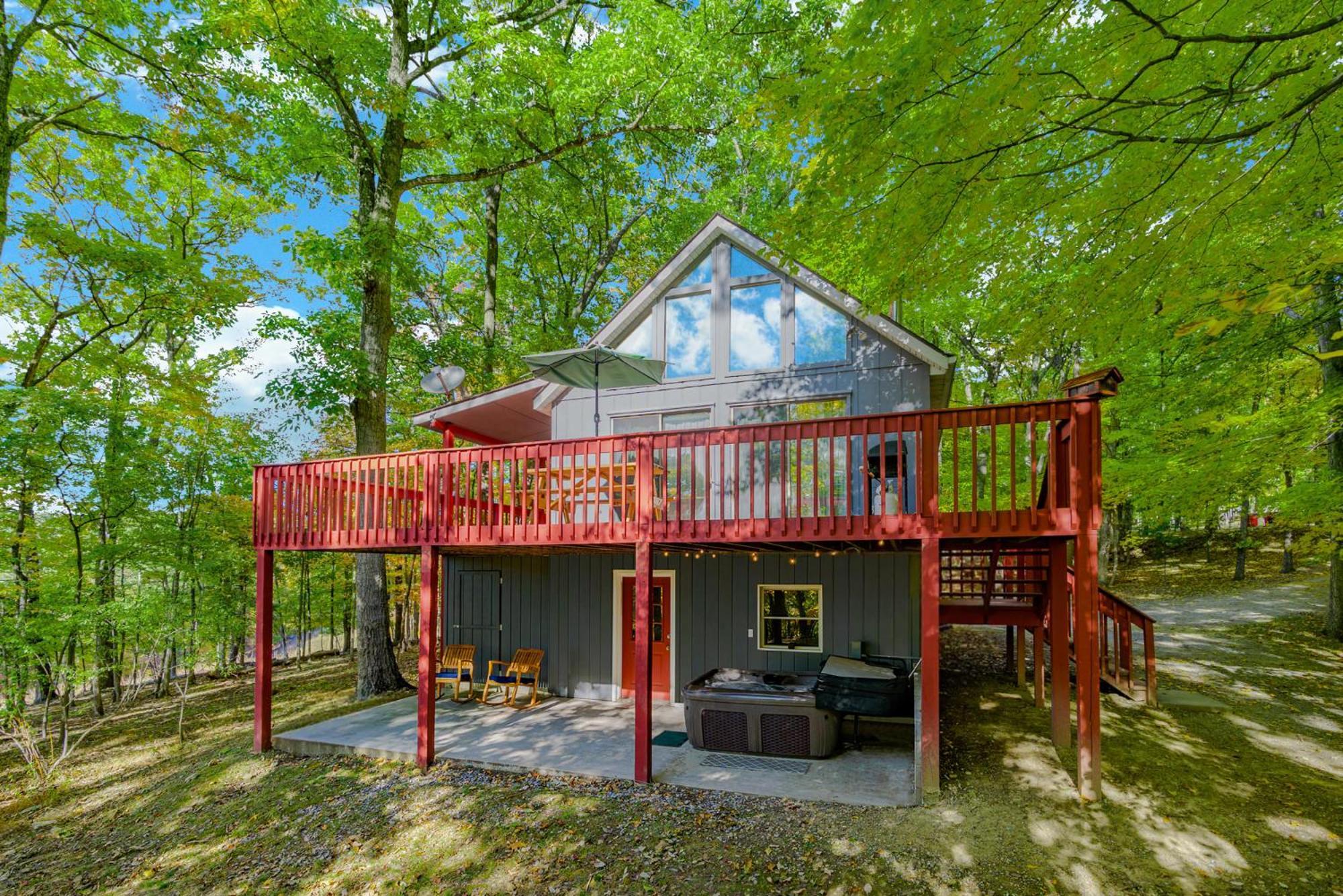 Hot Tub, Large Deck, Wifi, Fire Pit At Chalet Cabin Morton Grove Zewnętrze zdjęcie
